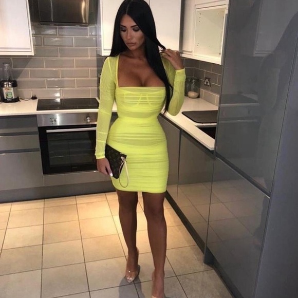 House of CB Yellow Mini Dress SEXY - Picture 3 of 3